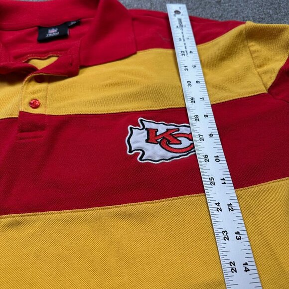 Kansas City Chiefs NFL Official Striped Red Yellow Mens Polo XX-Large Superbowl - Picture 6 of 6